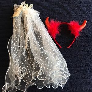 Adorable Set of Costume Headbands,Li’l Devil&Bride